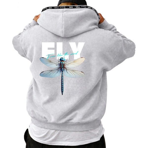 RMK Kapuzenpullover Herren Winter Pullover Fly Libelle