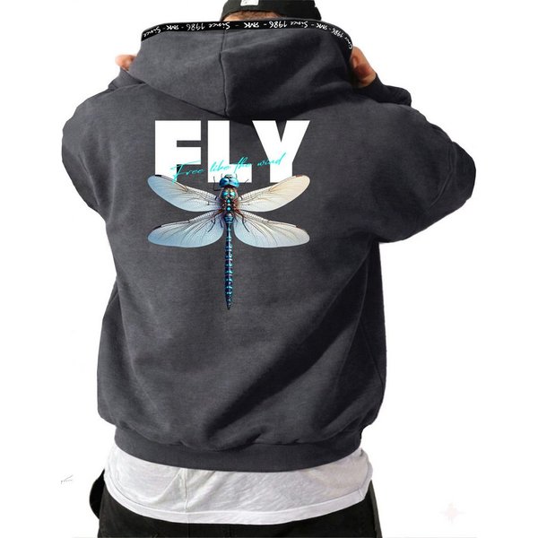RMK Kapuzenpullover Herren Winter Pullover Fly Libelle
