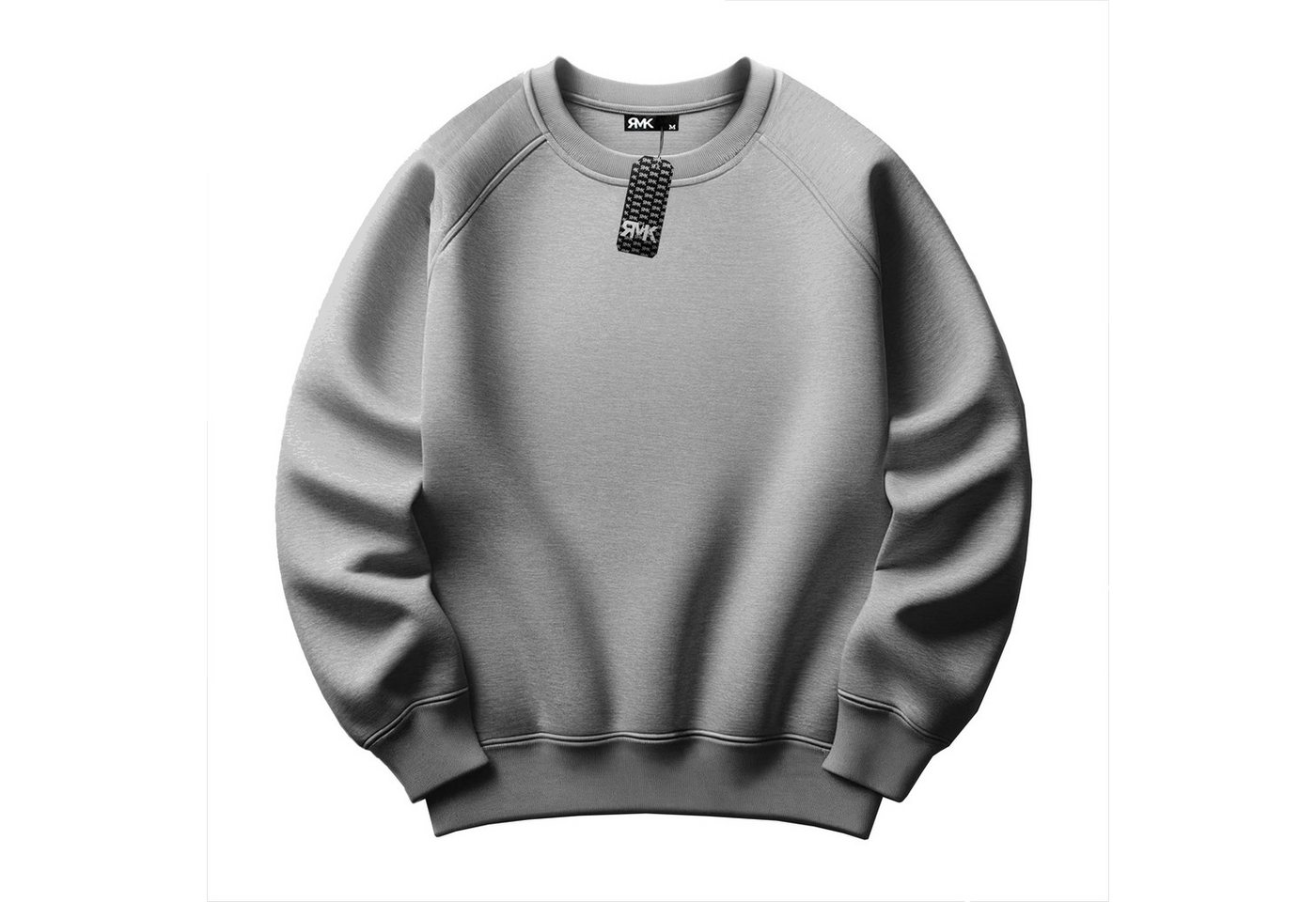 RMK Rundhalspullover Damen Pulli Pullover Hoodie Oversize Loose Fit Basic Einfarbig in Unifarbe – Bild 2 von 2
