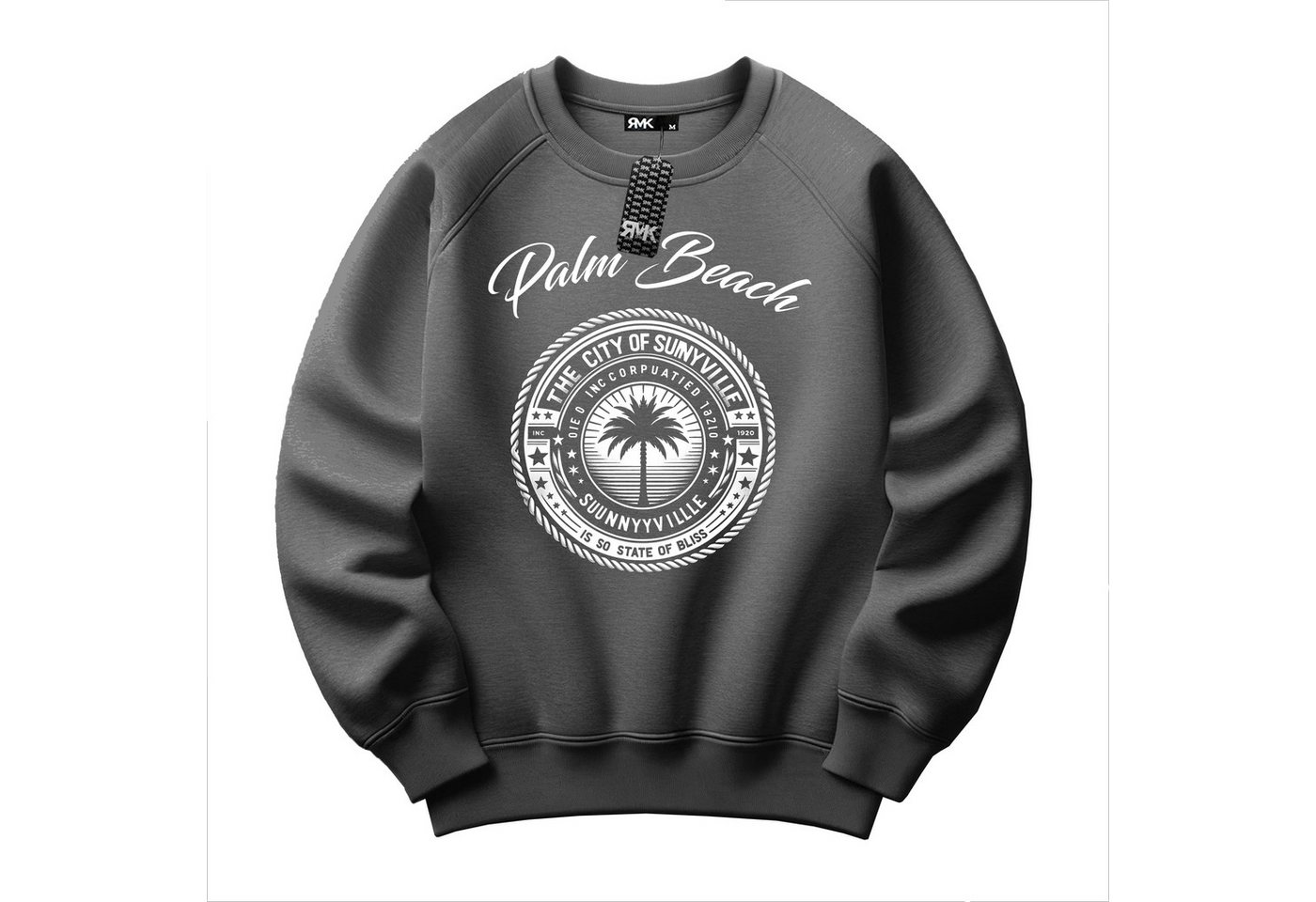 RMK Rundhalspullover Damen Pulli Pullover Hoodie Oversize Loose Fit Basic Rundhals-Ausschnitt – Bild 2 von 2