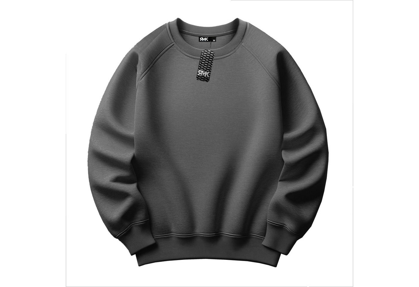 RMK Rundhalspullover Damen Pulli Pullover Hoodie Oversize Loose Fit Basic Einfarbig in Unifarbe – Bild 2 von 2