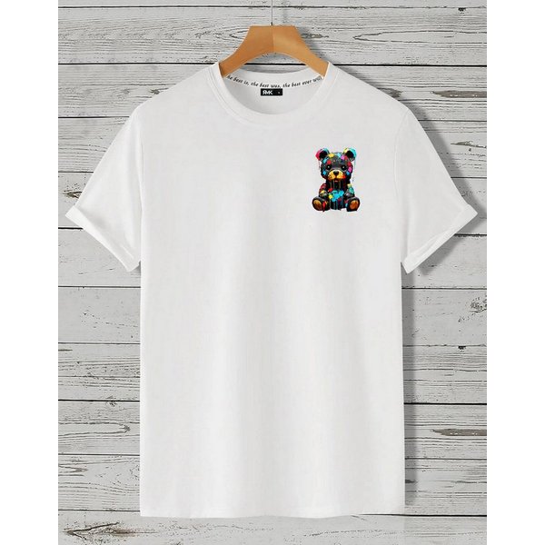 RMK T-Shirt Herren kurzarm Shirt Basic Rundhals mit Teddybär Bär