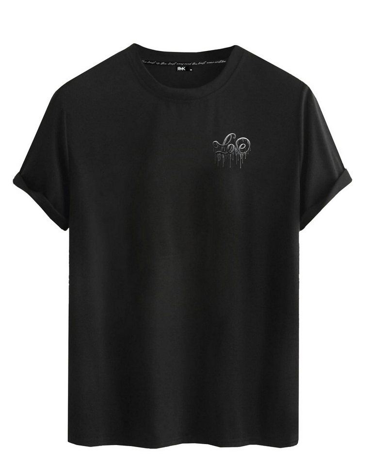 RMK T-Shirt Herren Shirt kurzarm Rundhals Basic Liebe mit "Love" Print aus 100% Baumwolle – Bild 2 von 2