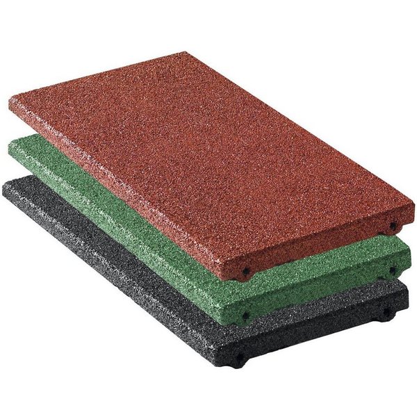 RO-FLEX Outdoor-Bodenplatte Fallschutzplatte / Gummimatte250x500 mm 40-80 mm höhe