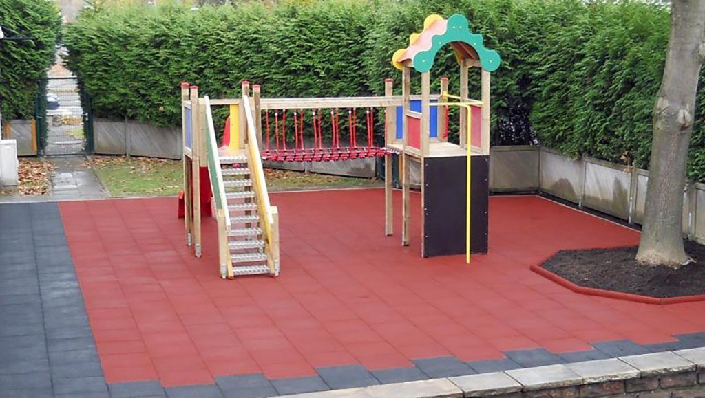 RO-FLEX Outdoor-Bodenplatte Fallschutzplatte / Gummimatte250x500 mm 40-80 mm höhe – Bild 2 von 4