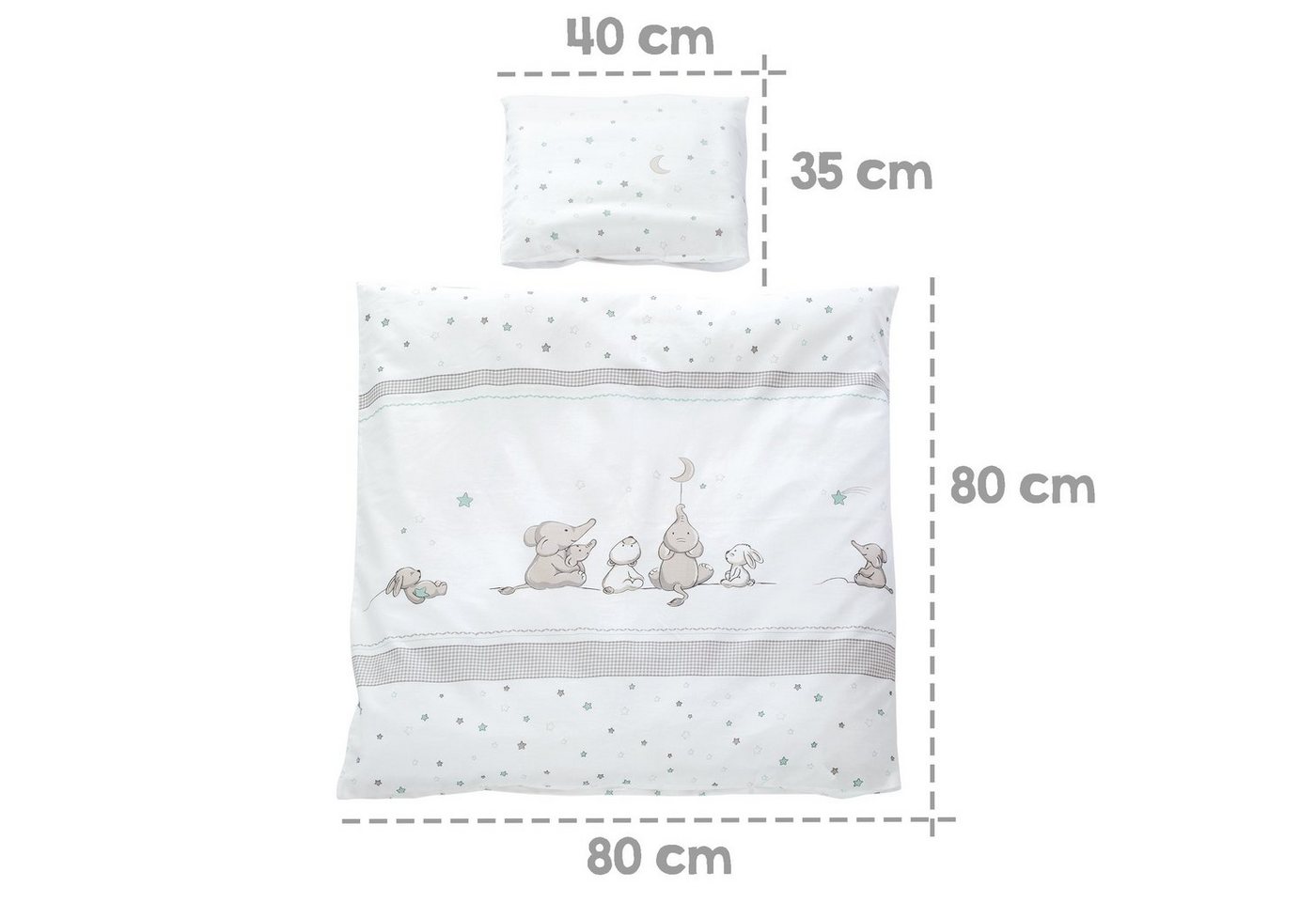 roba® Babybettwäsche Wiegenset, 2 teilig, 2-teilige Wiegenbettwäsche – Bild 4 von 5
