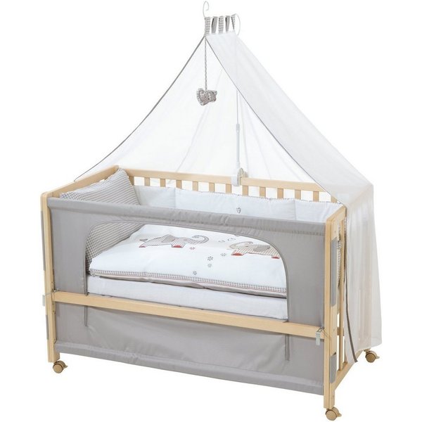 roba® Beistellbett Room Bed, Beistellbett zum Elternbett mit kompletter Ausstattung
