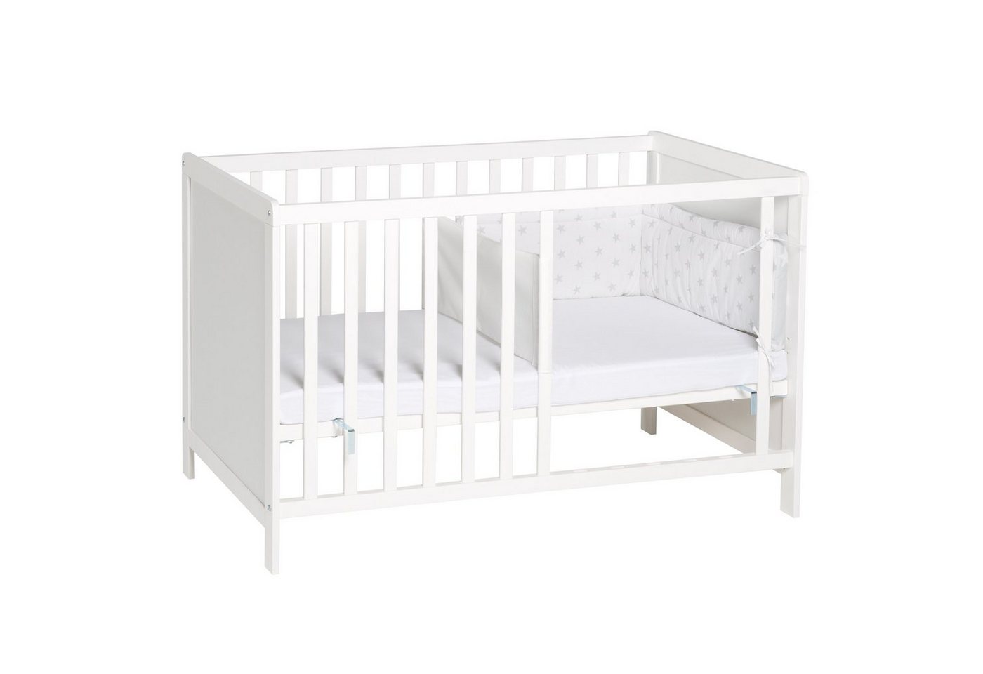 roba® Beistellbett Sterne grau, wandelbares Beistellbett & Babybett – Bild 4 von 5