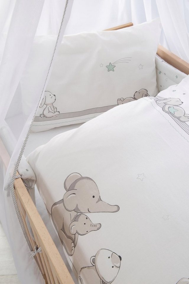 roba® Himmelbettgarnitur Sternenzauber, 4-tlg., mit Bettwäsche, Nestchen und Himmel – Bild 4 von 5