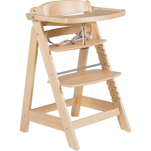 roba® Hochstuhl Treppenhochstuhl Sit Up Click & Fun, natur, aus Holz