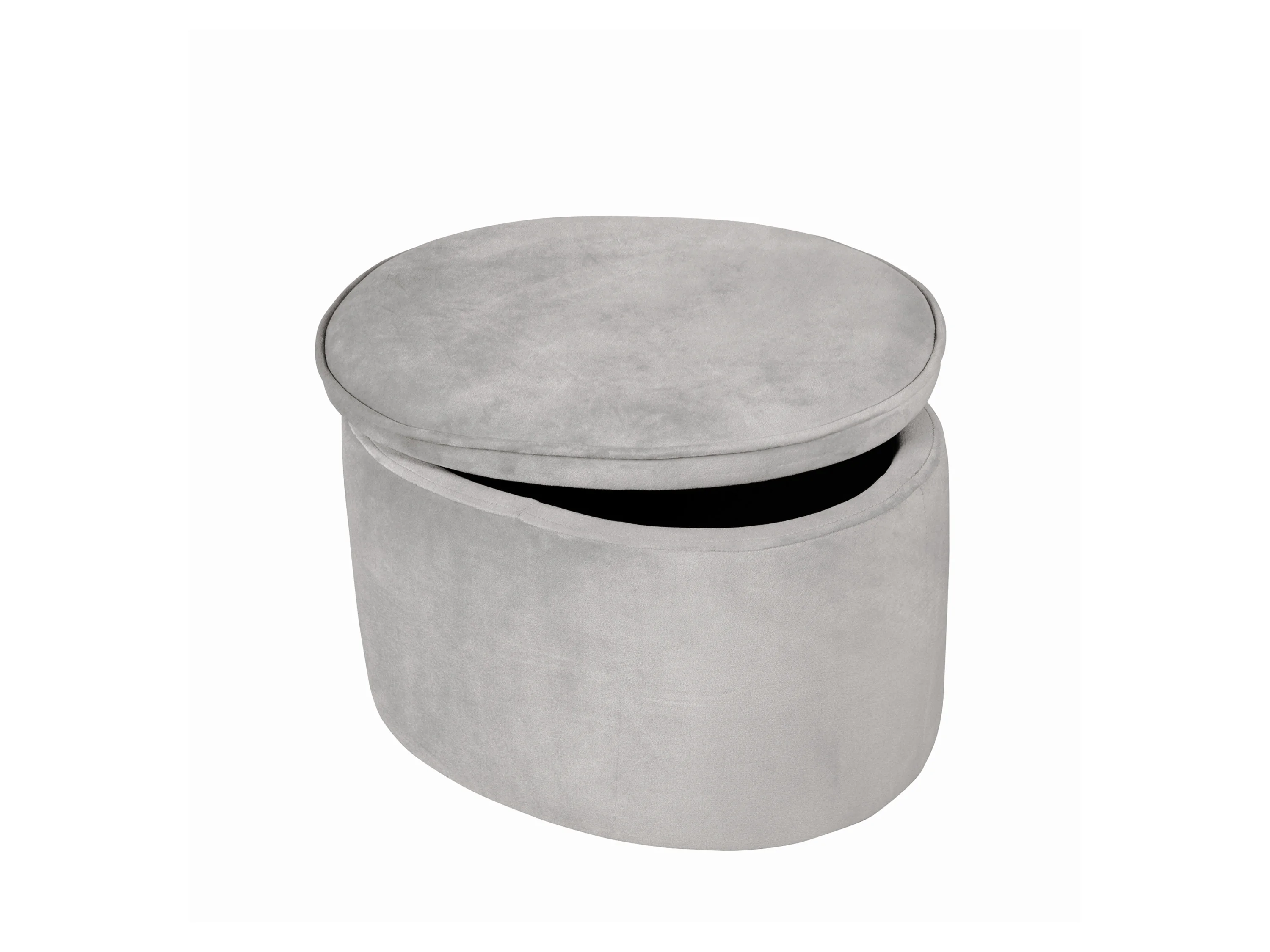 ROBA Kinderhocker (oval mit Aufbewahrung, Grau) – Bild 2 von 4