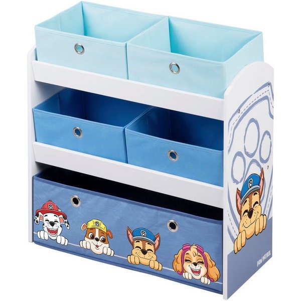 roba® Kinderregal PAW Patrol, weiß, inklusive 5 Stoffboxen in 2 Größen