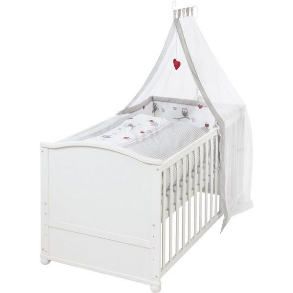 roba® Komplettbett Komplettbettset, verschiedene Ausführungen, Gitterbett, umbaubar, inkl. Textilausstattung
