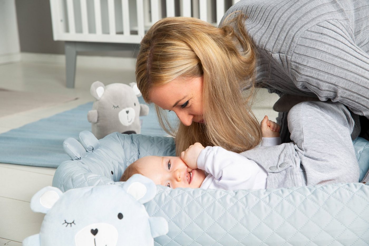 roba® Kuschelnest Babylounge, roba style, Benny, hellblau, 3in1 – Bild 5 von 5