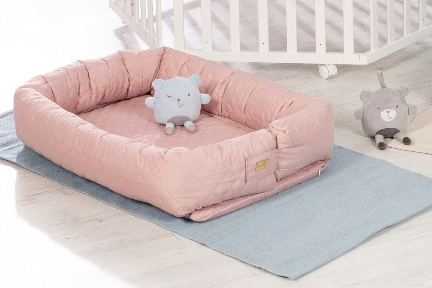 roba® Kuschelnest Babylounge, Style, rose/mauve, 3in1 – Bild 3 von 5