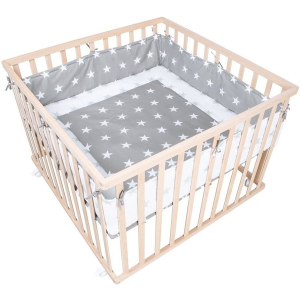 roba® Laufgitter Little Stars, Laufstall inkl. Schutzeinlage, höhenverstellbar mit Rollen