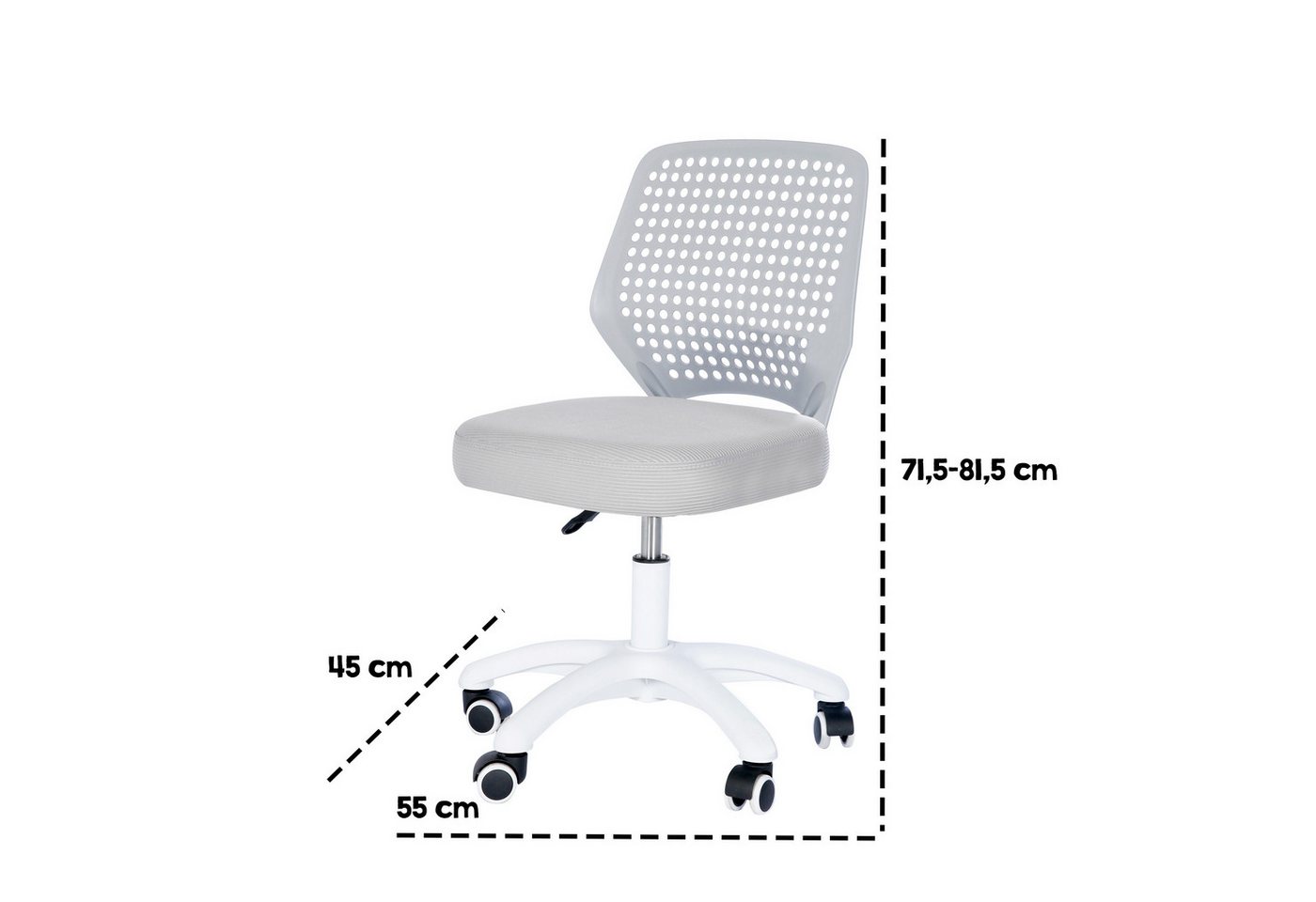 roba® Schreibtischstuhl Smart Grow Basic - Bürostuhl Kinder - Ergonomischer Drehstuhl (Stufenlos Höhenverstellbar), stabiles Gestell aus Metall - ab 3 Jahren -  – Bild 5 von 5
