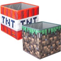 Roba Stoffboxen 2er Set, faltbar, Grasblock und TNT, Canvas Minecraft