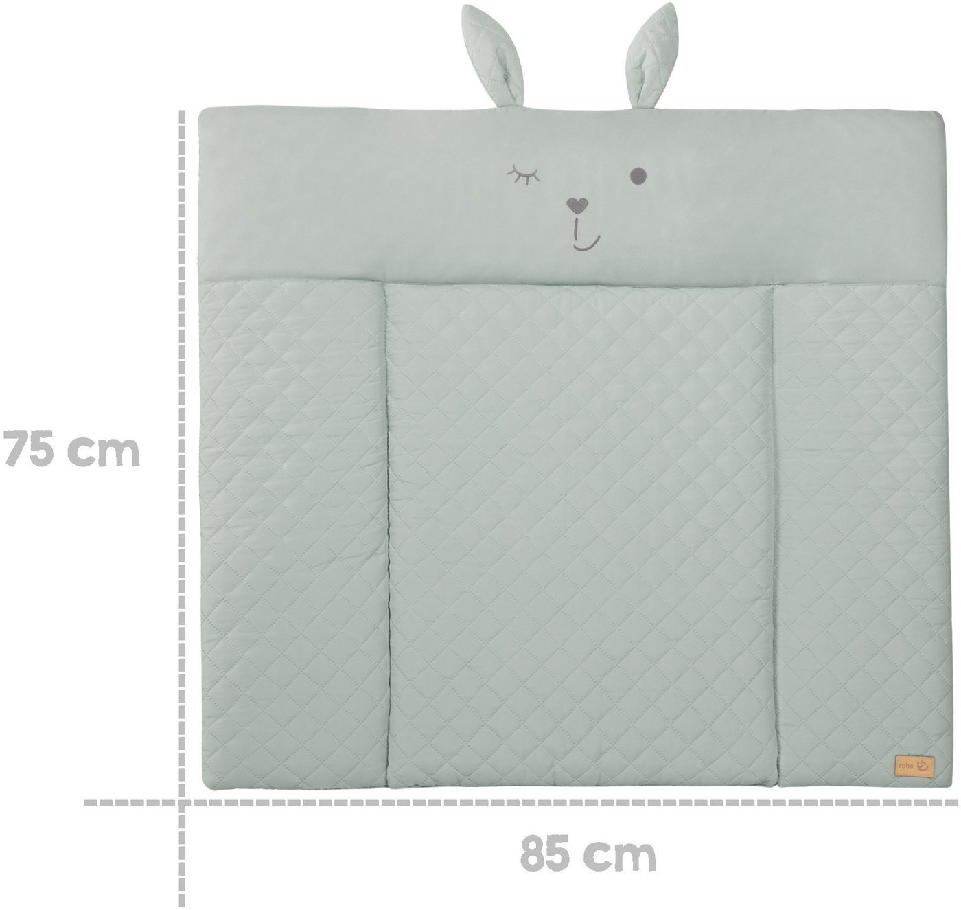 roba® Wickelauflage Style, Soft, frosty green, mit aufgesticktem Gesicht – Bild 5 von 5