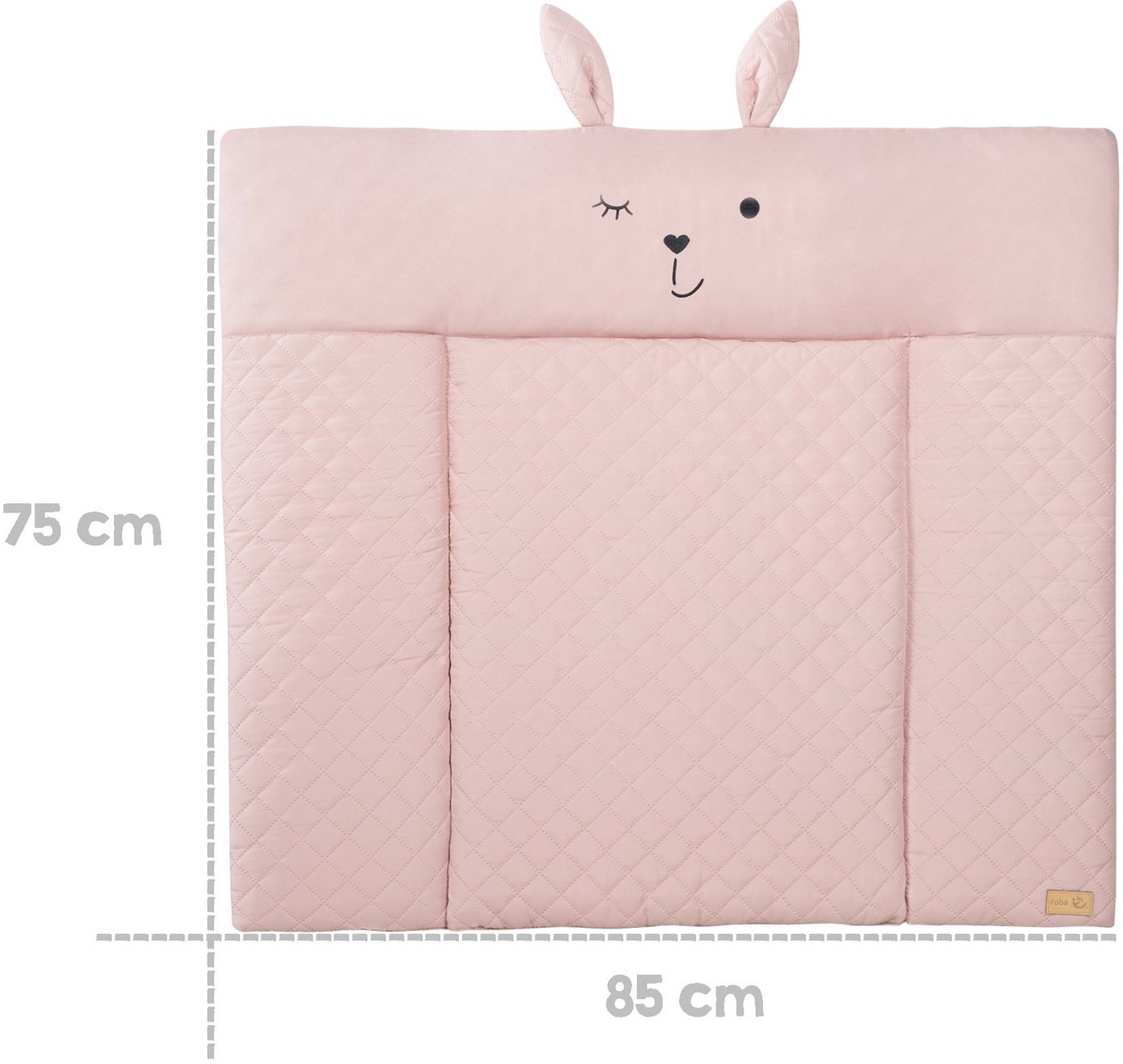 roba® Wickelauflage Style, Soft, mauve, mit aufgesticktem Gesicht – Bild 3 von 5
