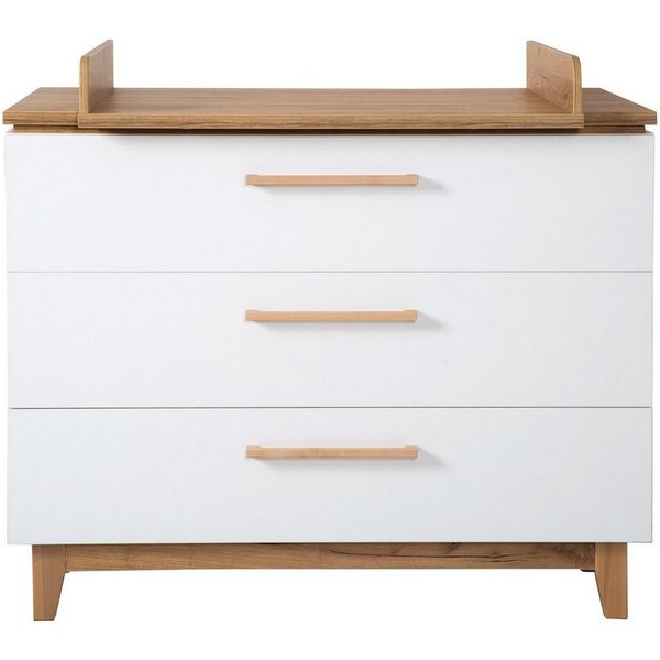 roba® Wickelkommode Finn, Wickeltisch mit Aufsatz - Soft Close - 3 Schubladen