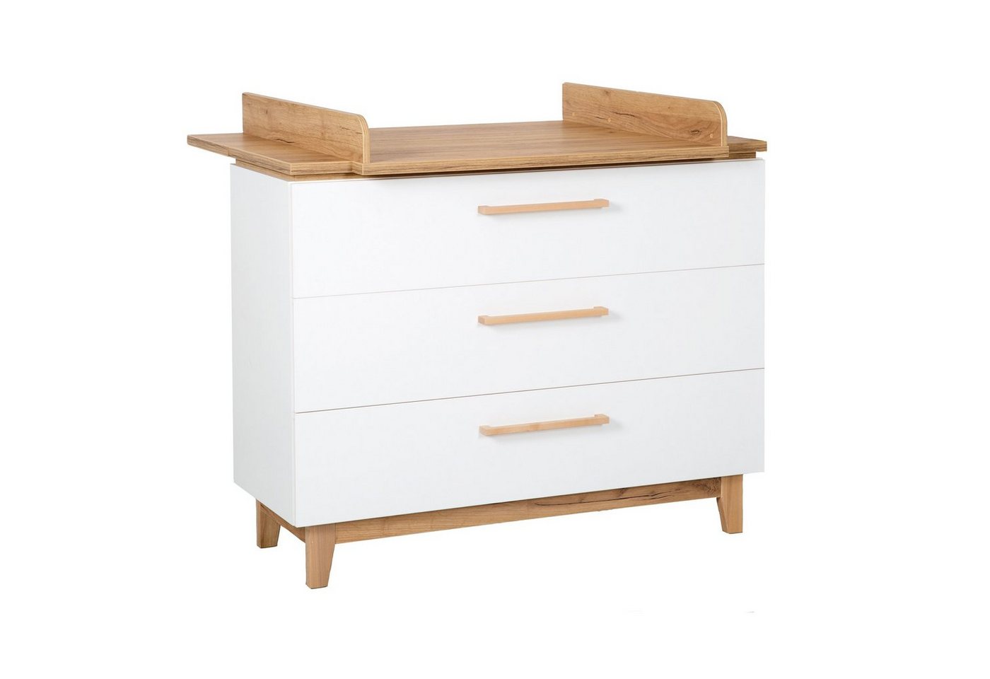 roba® Wickelkommode Finn, Wickeltisch mit Aufsatz - Soft Close - 3 Schubladen – Bild 3 von 5