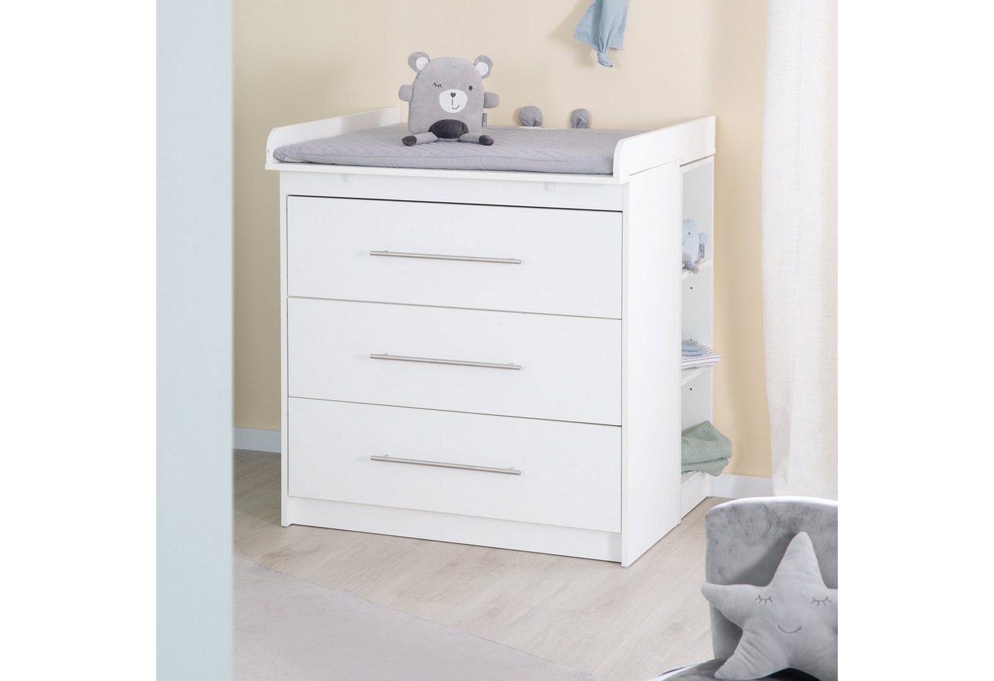 roba® Wickelkommode Maren, mit abnehmbarem Aufsatz, schmal, 3 Schubladen – Bild 3 von 5