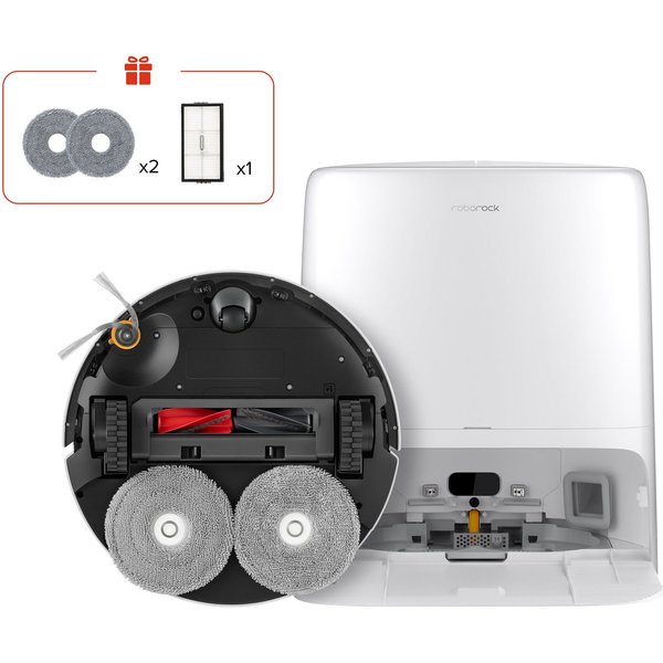 Roborock Nass-Trocken-Saugroboter Qrevo 2 ProX, 60 W, beutellos, 25.000 Pa Saugkraft, DuoDivide-Anti-Tangle-Bürste, 2 rotierende Mopps