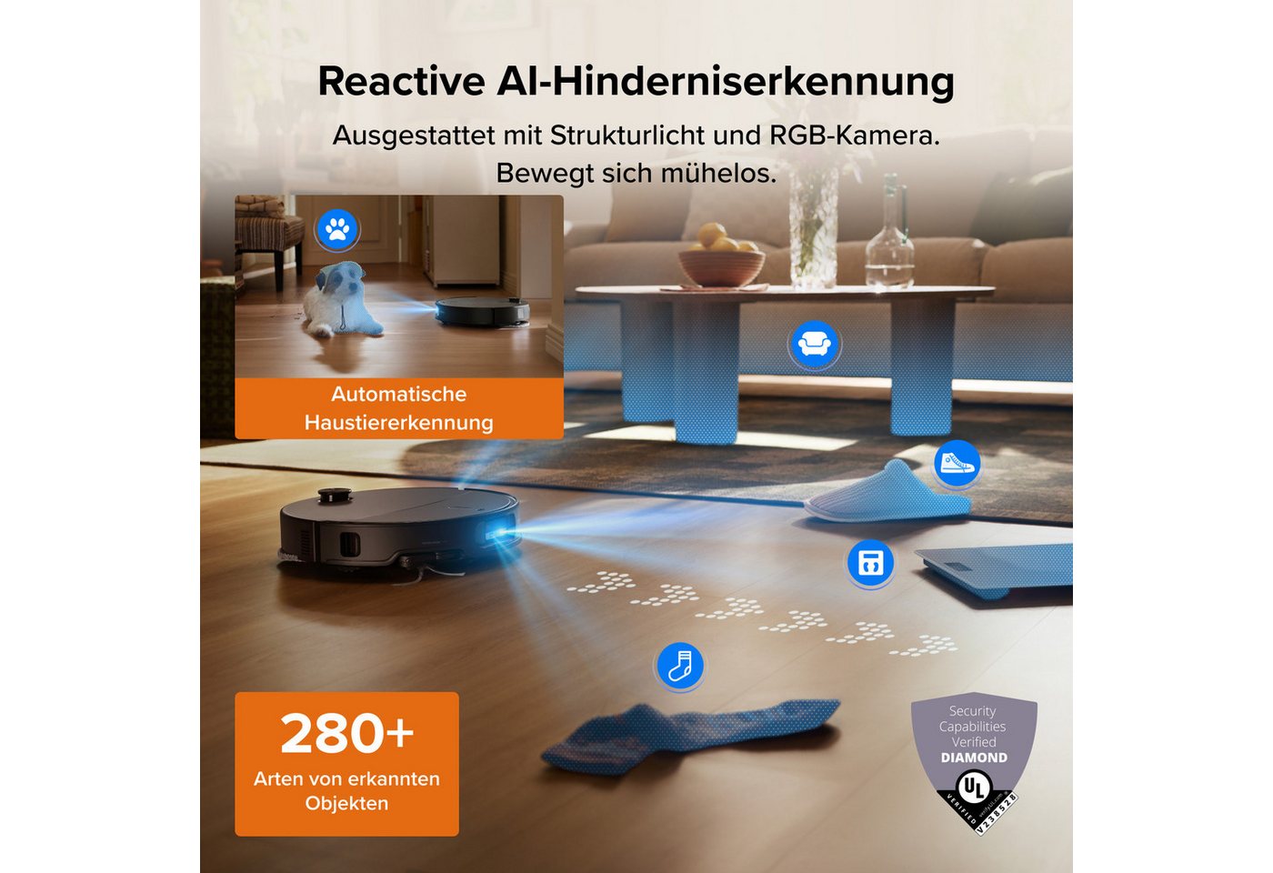 Roborock Saugroboter mit Wischfunktion Qrevo Edge 2, Dual Anti-Tangle System, 25.000 Pa – Bild 4 von 5