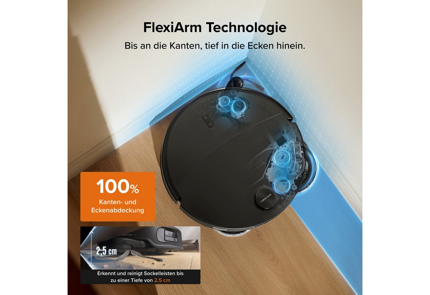 Roborock Saugroboter mit Wischfunktion Qrevo Edge 2, Dual Anti-Tangle System, 25.000 Pa – Bild 5 von 5