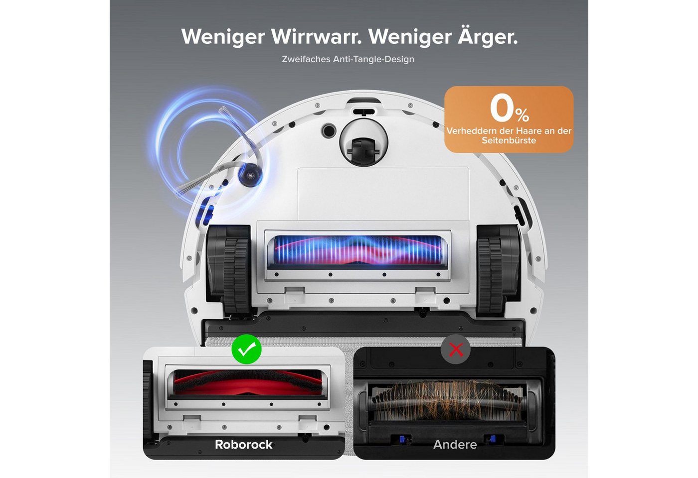 Roborock Saugroboter Q10 S5+ Saugroboter mit Wischfunktion, 10.000 Pa HyperForce Saugkraft, (Upgrade von S8 Plus)Auto Lifting Mopping,Dual Anti-Tangle System – Bild 5 von 5
