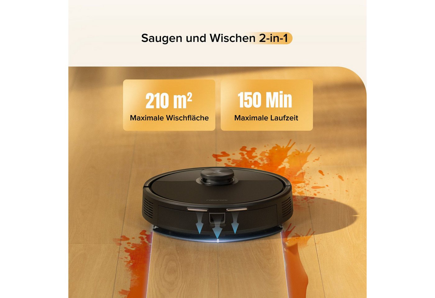 Roborock Saugroboter Q7 M5 (Upgrade von Q5 PRO), 10000Pa, 180Min, Dual Anti-Tangle-System, mit Wischfunktion, LiDAR Navigation, Staubsauger Roboter für Teppich, – Bild 5 von 5