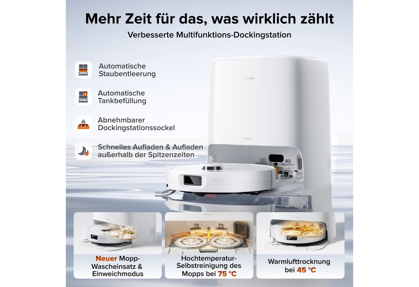Roborock Saugroboter Qrevo 2 Pro Saugroboter mit Wischfunktion, 25.000 Pa – Bild 5 von 5