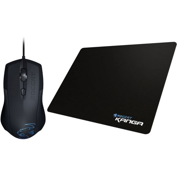 ROCCAT Set Lua Tri-Button Mouse + Kanga Gamer Mouse-Pad Maus- und Mauspad-Set, (Gaming Bundle, 1 St., Gaming Mouse und Mousepad), Maus-Pad Einstellbare DPI