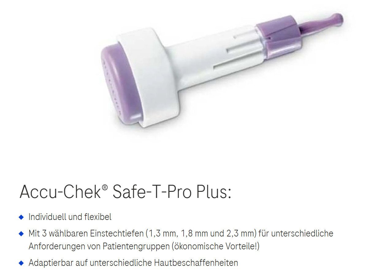 Roche Stechhilfe Accu-Chek Safe T-Pro Plus, Spar-Set, hygienische und schmerzfreie Blutentnahme, (200 St), sterile Stechhilfe für Blutzuckermessung, für Diabeti – Bild 2 von 3