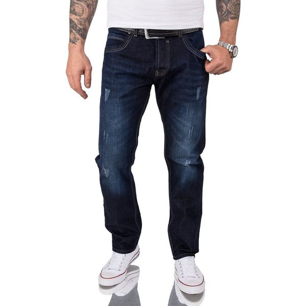 Rock Creek Regular-fit-Jeans Herren Jeans Regular Fit Dunkelblau RC-2066