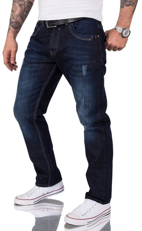 Rock Creek Regular-fit-Jeans Herren Jeans Regular Fit Dunkelblau RC-2066 – Bild 2 von 3