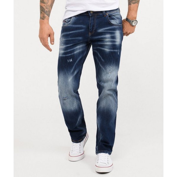 Rock Creek Regular-fit-Jeans Herren Jeans Stonewashed Dunkelblau RC-3113