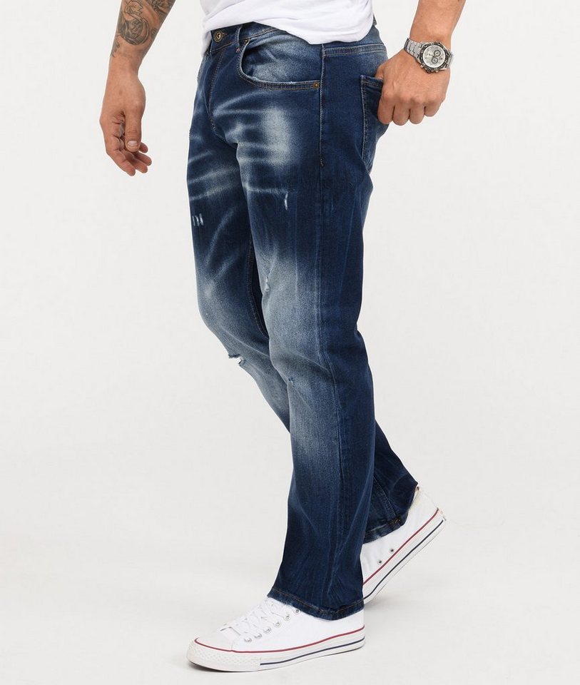 Rock Creek Regular-fit-Jeans Herren Jeans Stonewashed Dunkelblau RC-3113 – Bild 2 von 5