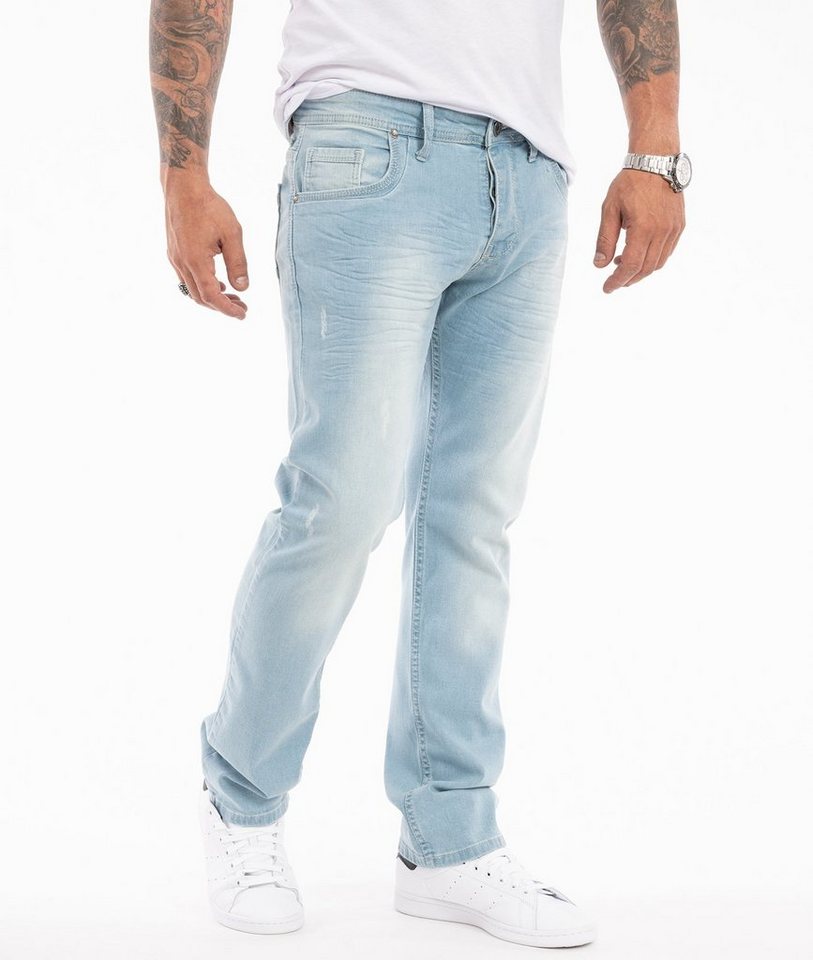 Rock Creek Regular-fit-Jeans Herren Jeans Stonewashed Hellblau RC-331 – Bild 3 von 5
