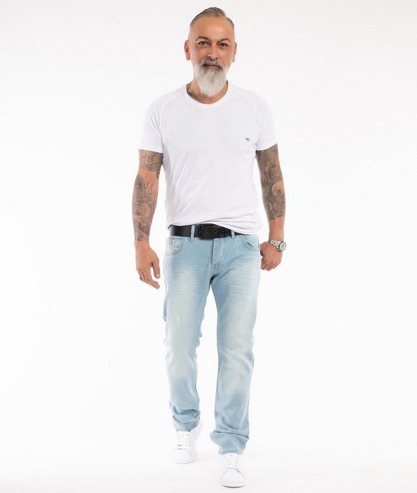 Rock Creek Regular-fit-Jeans Herren Jeans Stonewashed Hellblau RC-331 – Bild 5 von 5
