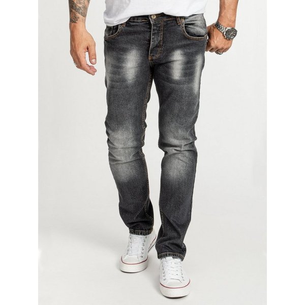 Rock Creek Regular-fit-Jeans Herren Jeans Stonewashed Dunkelgrau RC-2404