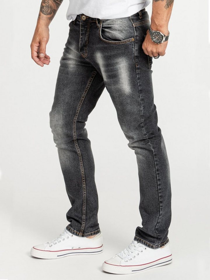 Rock Creek Regular-fit-Jeans Herren Jeans Stonewashed Dunkelgrau RC-2404 – Bild 2 von 5