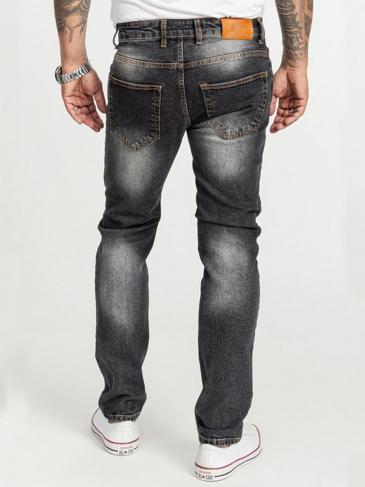 Rock Creek Regular-fit-Jeans Herren Jeans Stonewashed Dunkelgrau RC-2404 – Bild 3 von 5