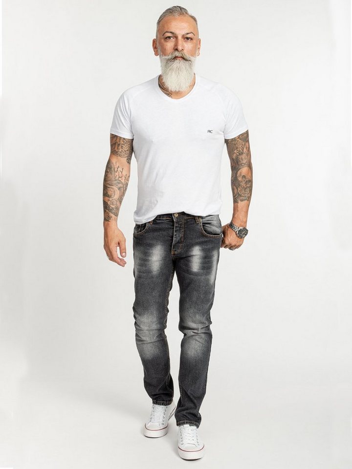 Rock Creek Regular-fit-Jeans Herren Jeans Stonewashed Dunkelgrau RC-2404 – Bild 4 von 5
