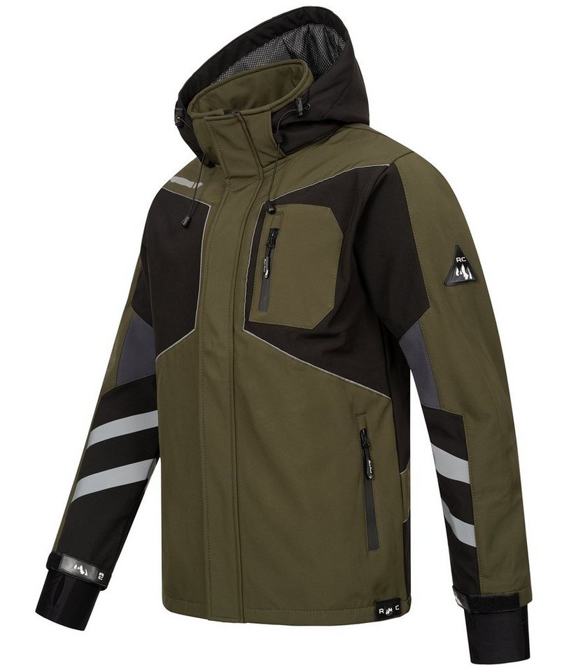 Rock Creek Softshelljacke Herren Softshelljacke Wanderjacke H-287 auch in Großen Größen erhältlich, mit Kapuze, mit Stehkragen – Bild 2 von 3