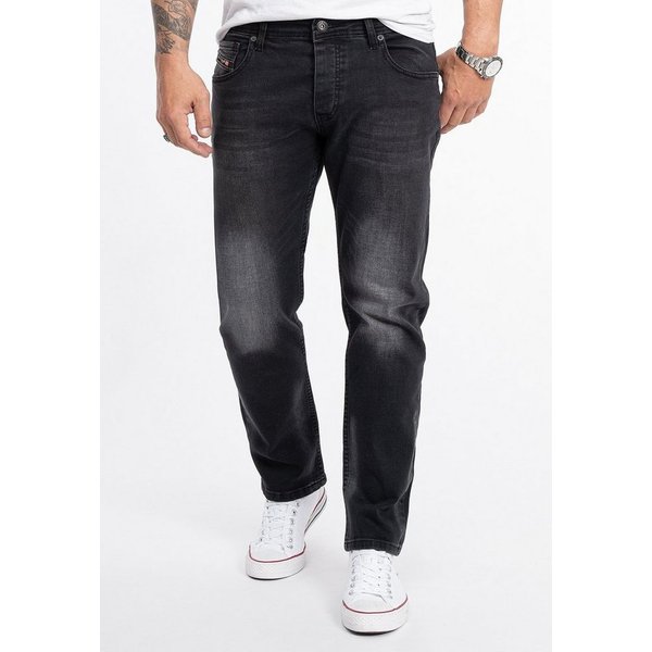 Rock Creek Straight-Jeans Herren Jeans Stonewashed Dunkelgrau RC-2280