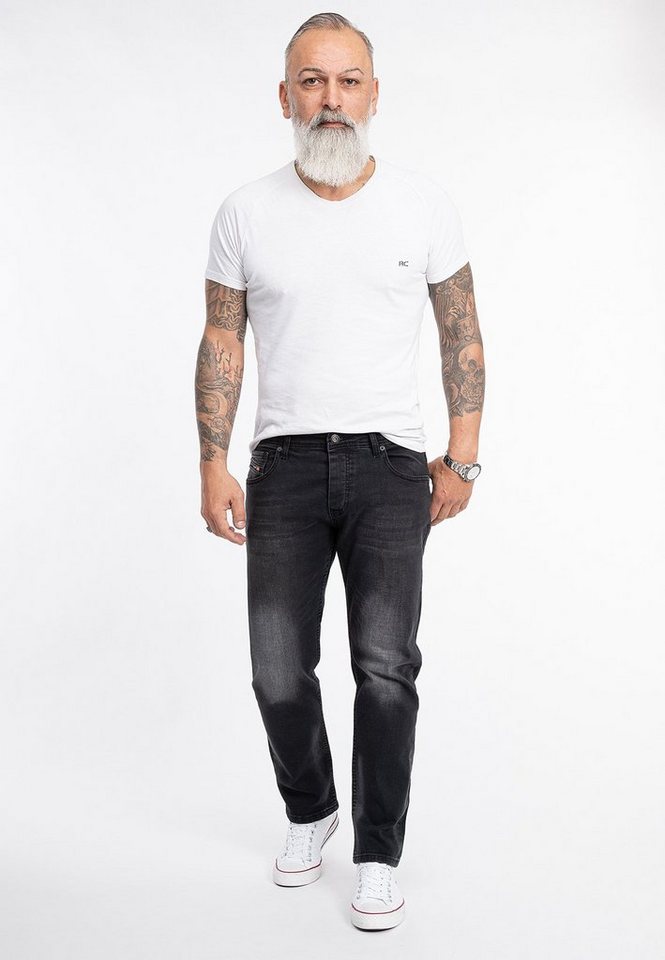 Rock Creek Straight-Jeans Herren Jeans Stonewashed Dunkelgrau RC-2280 – Bild 4 von 4