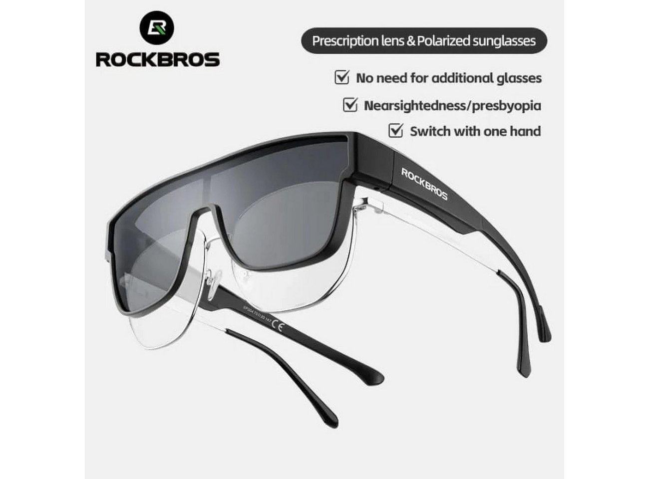 ROCKBROS Fahrradbrille SP304, (Brillenset), UV400, polarisiert, leicht, Etui, sportliches Design – Bild 2 von 5