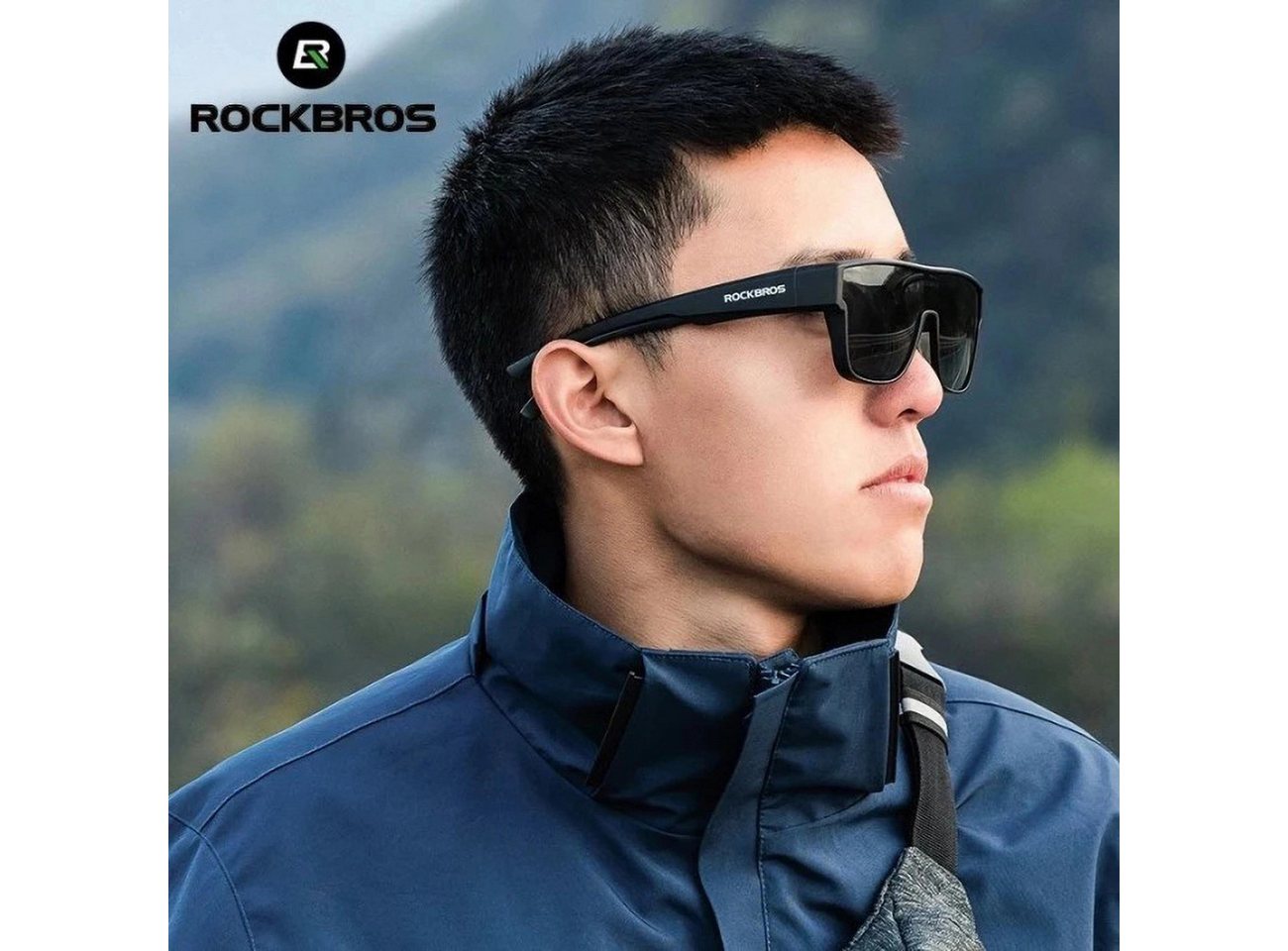 ROCKBROS Fahrradbrille SP304, (Brillenset), UV400, polarisiert, leicht, Etui, sportliches Design – Bild 3 von 5